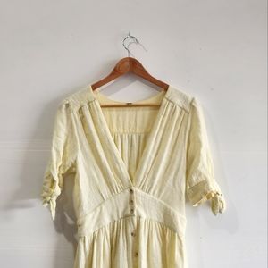 Yellow Free People Midi Dress